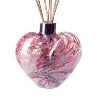 Amelia Art Glass White Pink & Violet Crackle Heart Reed Diffuser Gift Set  Extra Image 1 Preview